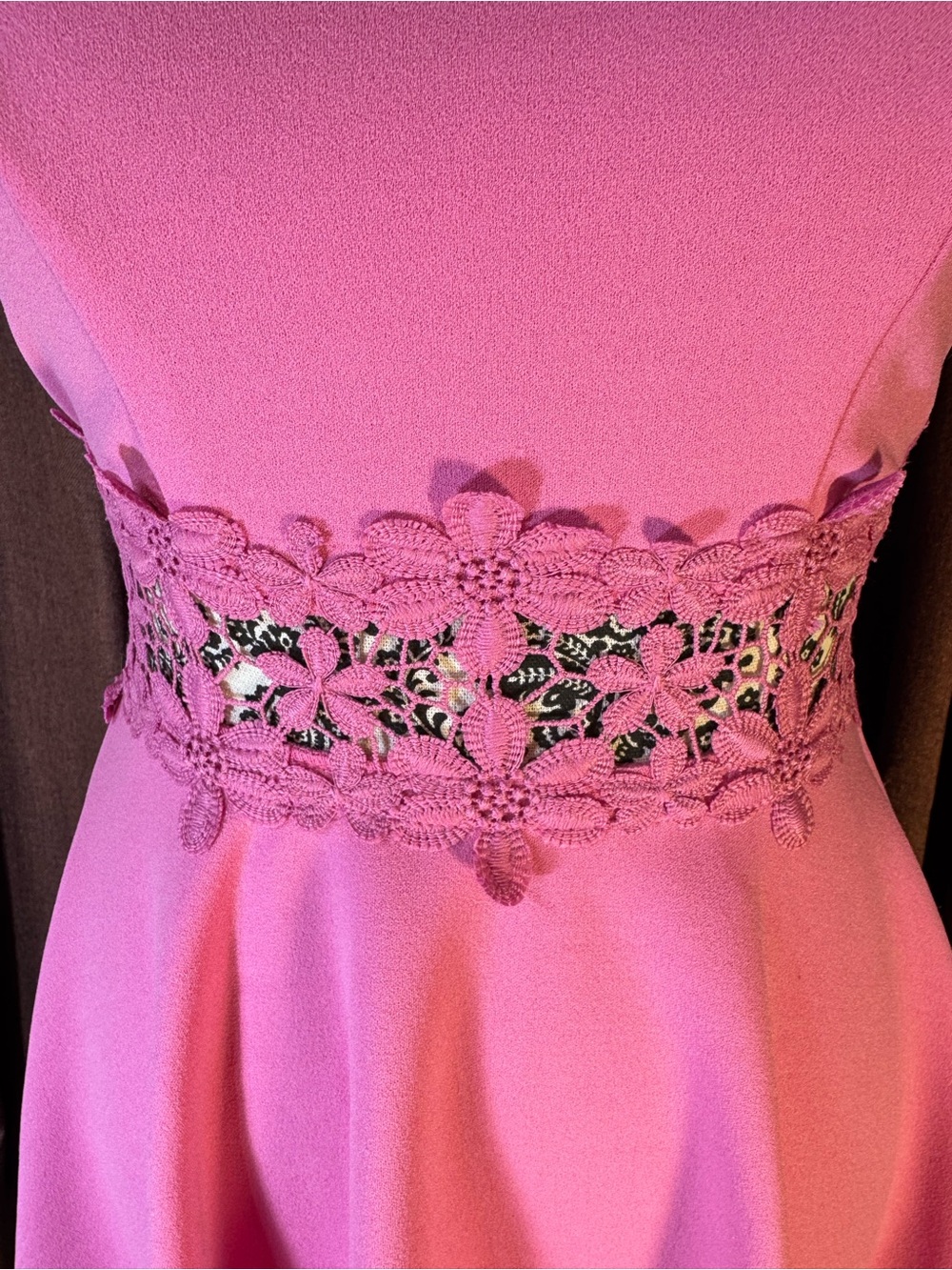 B. Darlin Pink Sleeveless Lace-Waist Fit & Flare Dress size 1/2 - Picture 2 of 11